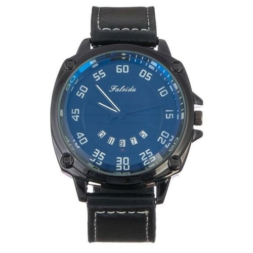 фото Часы наручные мужские, d=4.5 см, ремешок экокожа 24 см, с календарём