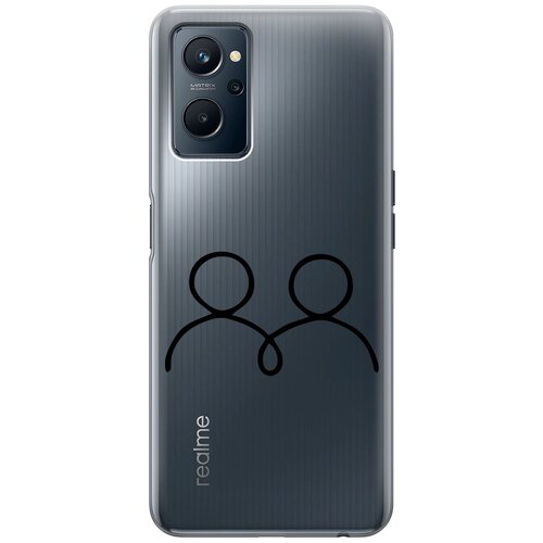 Силиконовый чехол на Realme 9i, Рилми 9и с 3D принтом Couple Lines прозрачный силиконовый чехол на realme 7 рилми 7 с 3d принтом couple lines прозрачный