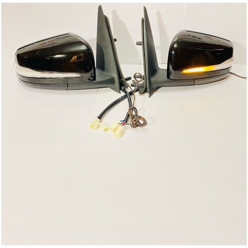 Зеркала бокового вида на Ниву Шевроле, Niva Travel в стиле Mercedes Benz с бегущим поворотом, с электроприводом и обогревом.