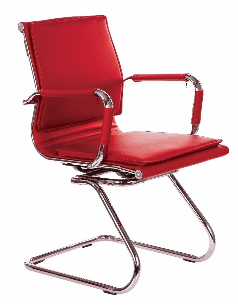Кресло Бюрократ Ch-993-Low-V красный эко. кожа низк. спин. полозья металл хром