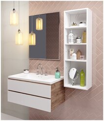 Шкаф открытый для ванной комнаты, REGENT style, ОШТ300 подвесной, белый, 95*30*19