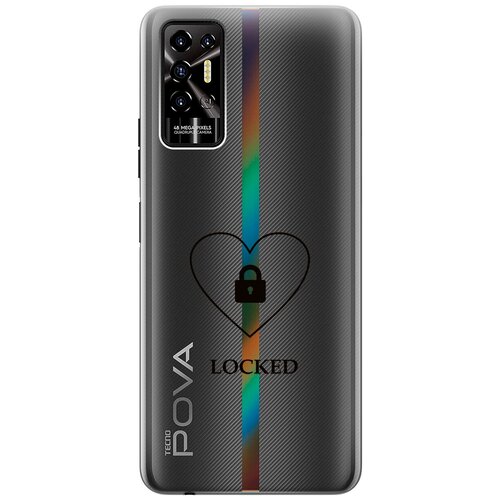 Силиконовый чехол с принтом Locked для Tecno Pova 2 / Техно Пова 2 силиконовый чехол с принтом corgi pattern для tecno pova 2 техно пова 2