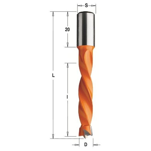 cmt 309 080 11 8 x 70 мм Сверло присадочное глухое 14x43x70 Z=2+2 S=10x20 RH