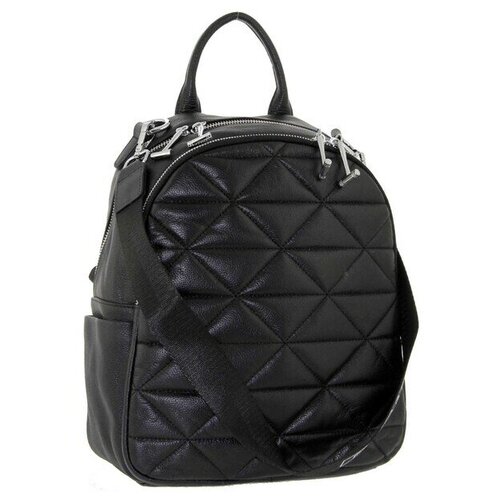 фото Рюкзак кожаный стеганый черный polina & eiterou w 17012j polina & eiterou (balina)