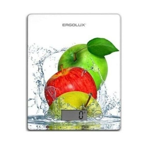 Ergolux ELX-SK02-С01 белые, яблоки весы кухонные до 5 кг, 195*142 мм 13602 .