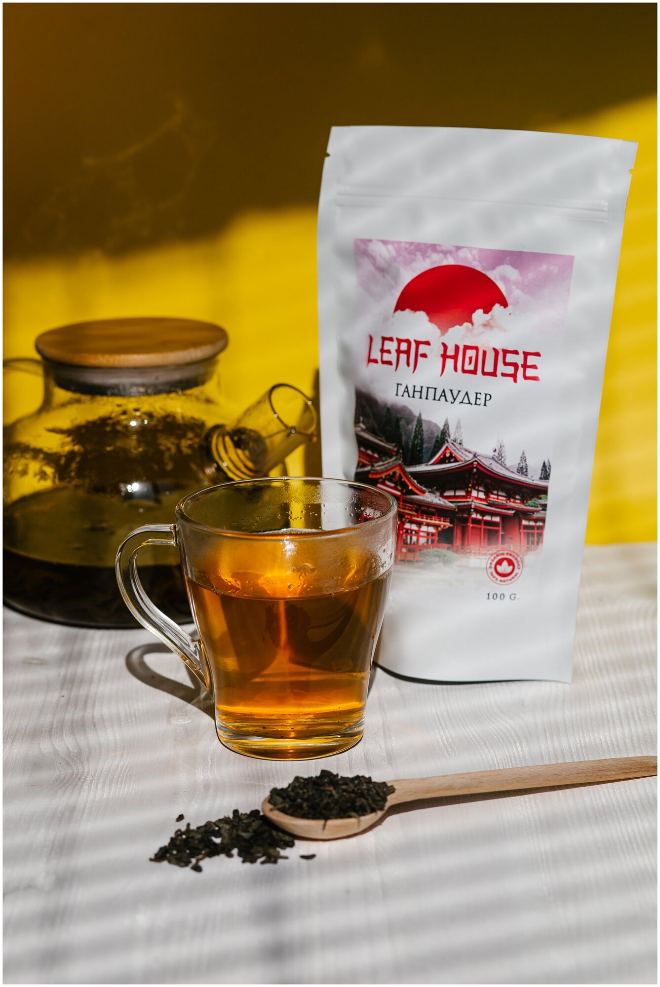 Чай Зеленый Листовой Китайский Ганпаудер Leaf House, 100г - фотография № 3