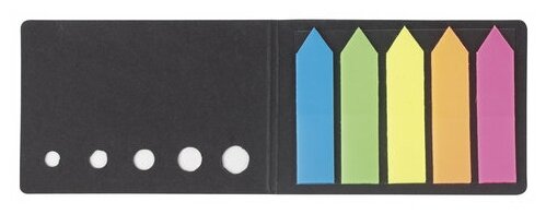 Закладки клейкие неоновые STAFF "стрелки", 50х12 мм, 100 штук (5 цветов х 20 листов), в картонной книжке, 129358, 4 штуки