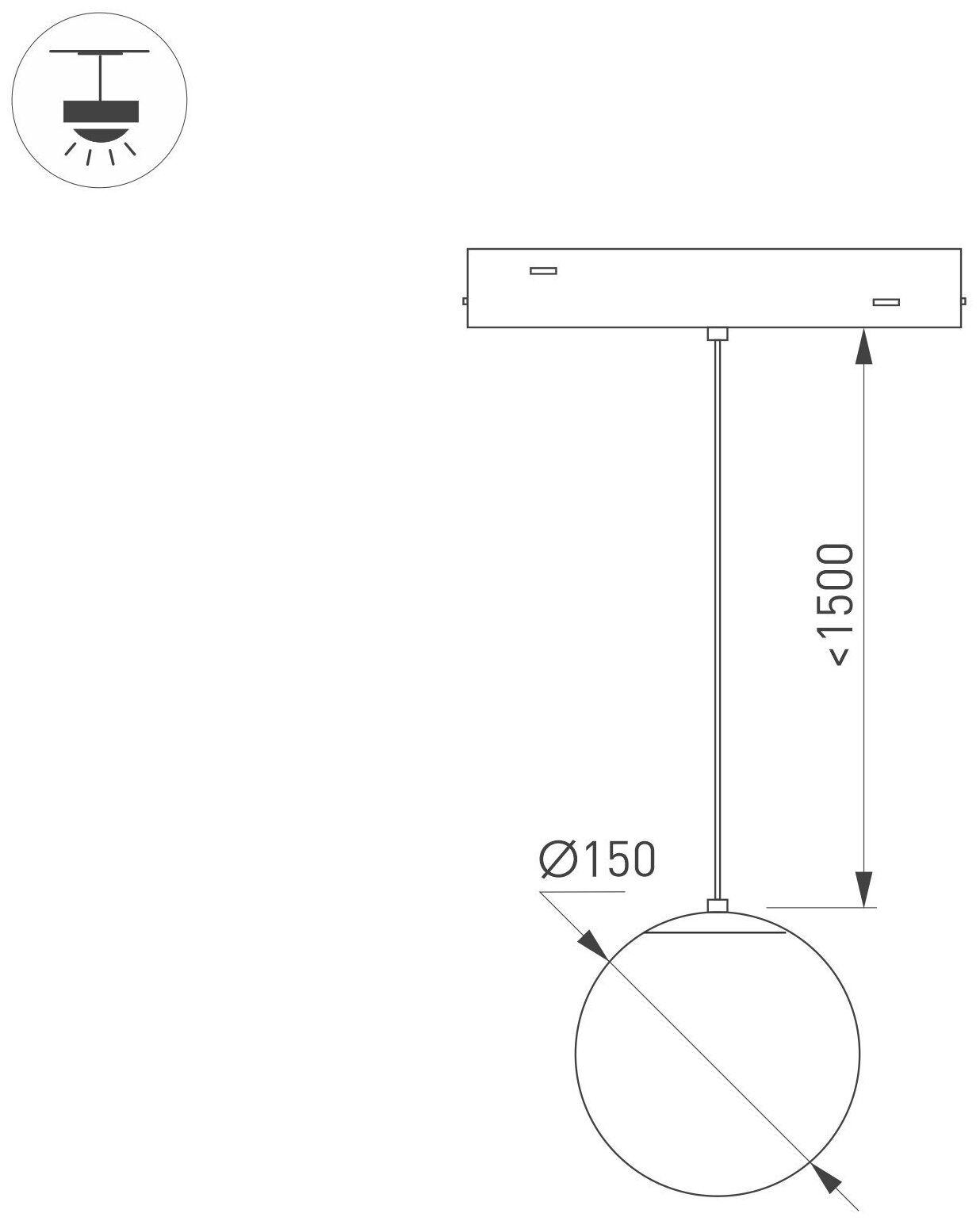 Светильник MAG-ORIENT-SFERO-HANG-R150-10W Warm3000 (BK, 300 deg, 48V) (Arlight, IP20 Металл, 5 лет) - фотография № 3