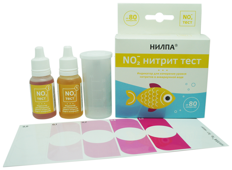 Nilpa NO2 нитрит тест тесты для аквариумной воды, 2 шт., 15 мл, 15 г