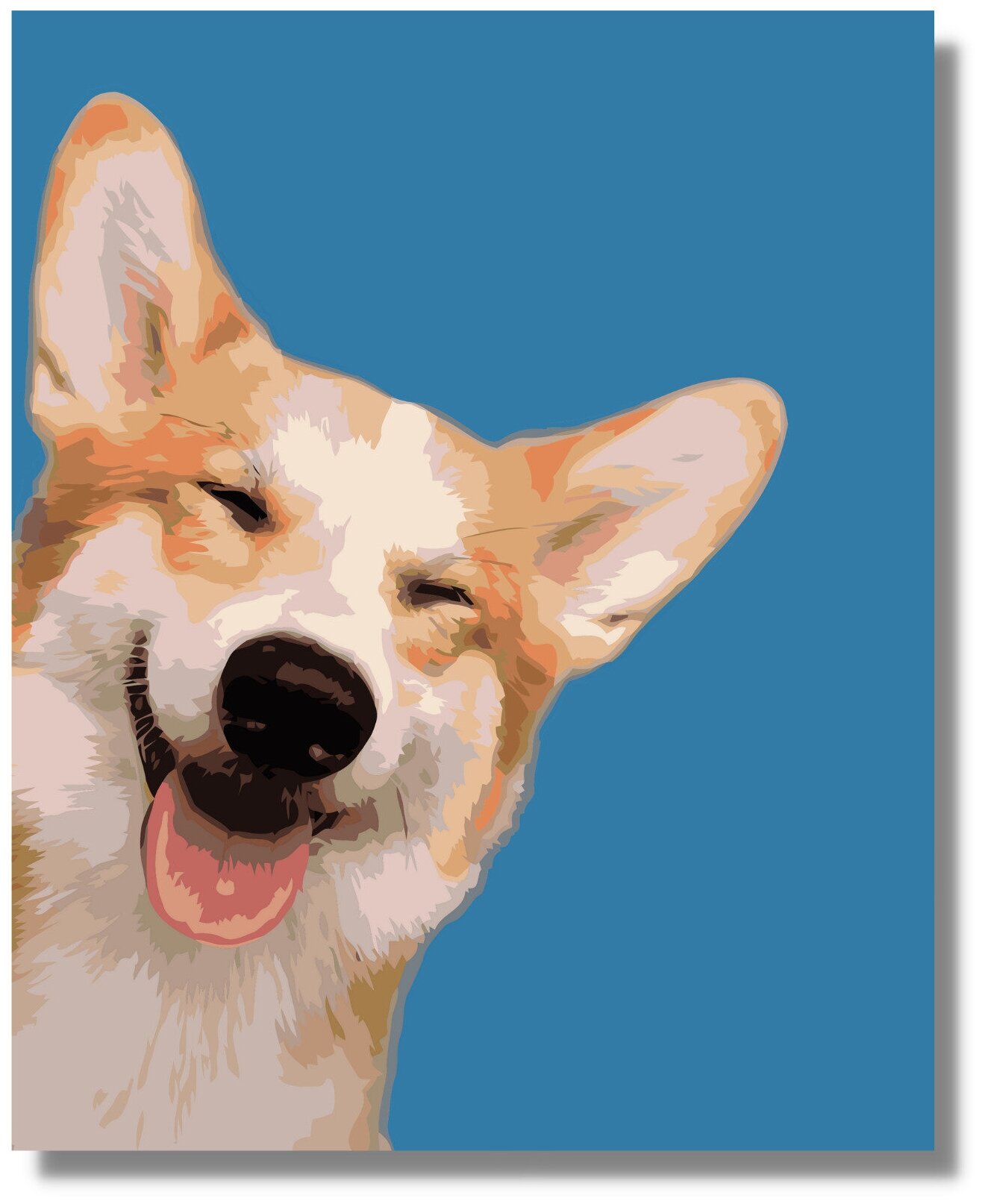 Картина по номерам " Корги собака Dog " холст на подрамнике 40х60