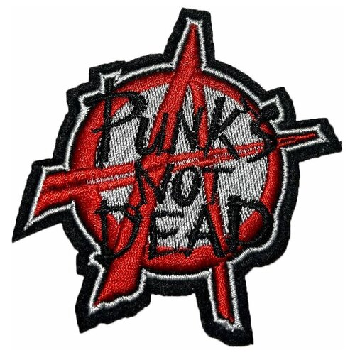 фото Нашивка, шеврон, патч (patch) punks not dead, размер 8*7,5 см rock'n'rolla