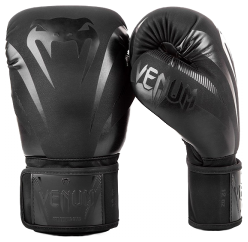 Боксерские перчатки Venum Impact Black/Black (10 унций)