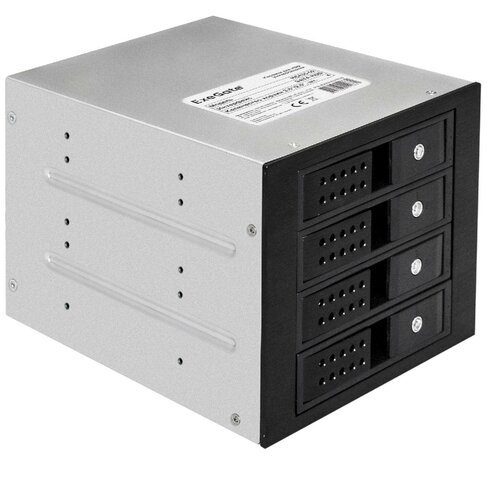 Корзина для HDD EXEGATE HS435-02 (универсальная, на 4*3,5/2.5 SATA HDD, занимает 3*5,25 отсека, RTL)
