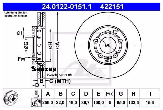 ATE 24.0122-0151.1 Диск тормозной