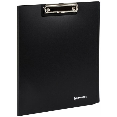Папка-планшет BRAUBERG Стандарт, А4 (310х230 мм), с прижимом и крышкой, пластик, черная, 0,9 мм, 4 шт.
