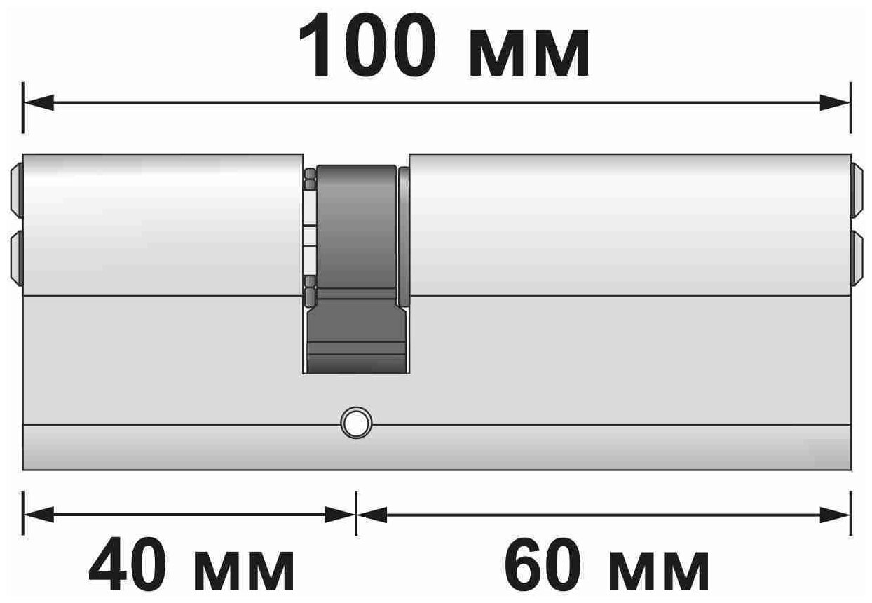 Цилиндровый механизм Vantage P 100 мм 40/60 перфорированный ключ-ключ цвет: матовый никель