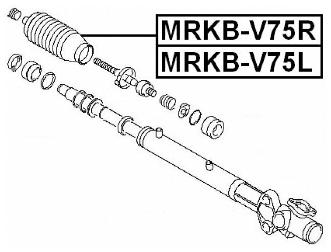 Пыльник рулевой рейки FEBEST MRKB-V75L для Mitsubishi Montero