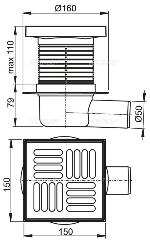 Трап напольный Alcaplast APV5411 - фотография № 2