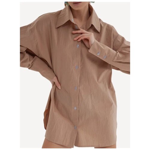 Рубашка оверсайз из хлопка c цветными петлями Multilook, oversize, мятный