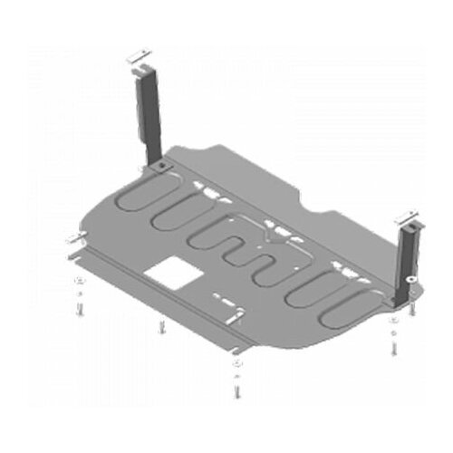 Защита картера и КПП Motodor для Хендай Туссан 2015-2021, сталь 2мм, арт:MO.71011-1