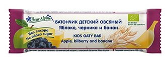 Батончик Fleur Alpine детский Органик Овсяный с яблоком, черникой и бананом, с 3-х лет, 23 г - фотография № 16