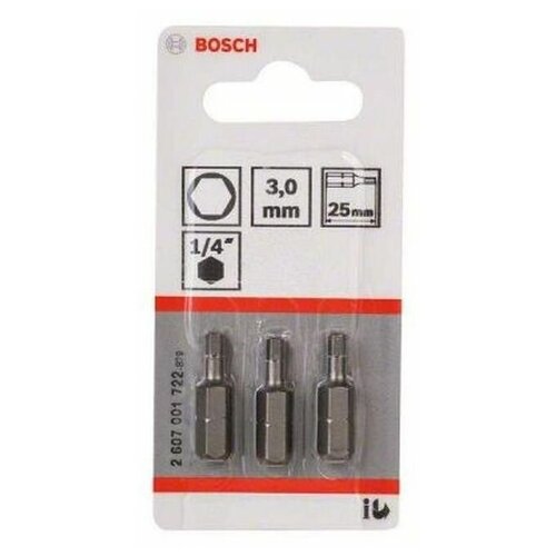 Bosch 2607001722 3 БИТ HEX 3Х25 XH