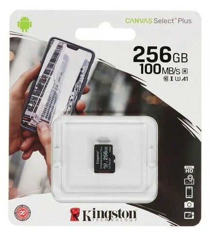 Карта памяти MicroSD 256Гб Kingston Canvas Select Plus (SDCS2/256GBSP)