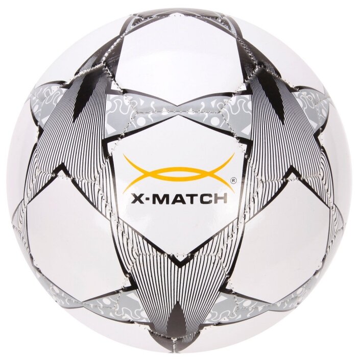 Мяч футбольный X-Match 410 г размер 5 белый черный 56439