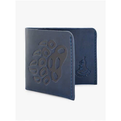 Бумажник Великоросс, фактура гладкая, синий бумажник экокожа гладкая фактура без застежки отделение для карт синий