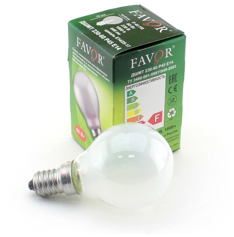 Лампы накаливания шар Favor Лампа накаливания дшмт 230-40Вт E14 (100) Favor 8109021