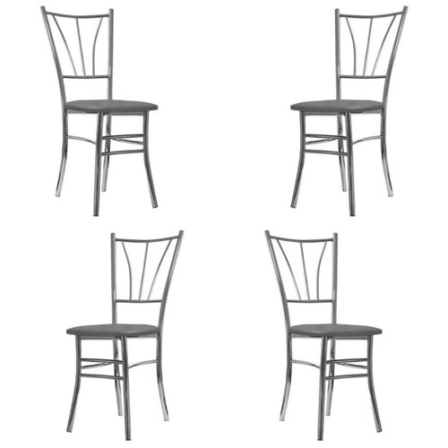 Стулья для кухни, Вегас-4, обеденные, столовые, кухонные, белые, хромированный, для кафе, дома, дачи, с мягким сиденьем, экокожа