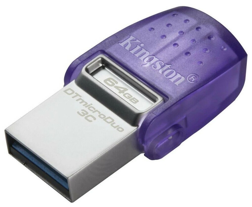 Kingston Носитель информации USB Drive 64GB DataTraveler DTDUO3CG3 64GB DataTraveler microDuo 3C , USB3.0 фиолетовый