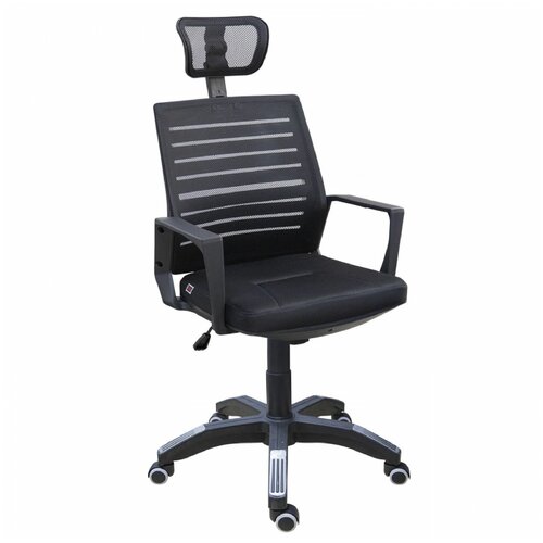 Компьютерное кресло ZETA М-3FК офисное, черный, сетка, с подголовником