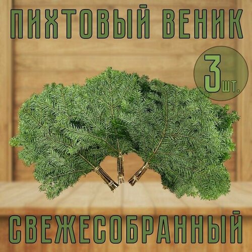 Веник Пихтовый свежесобранный для бани 3 шт.