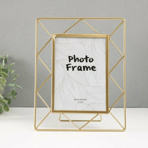 SUI Фоторамка металл на 1 фото 13х18 см Лофт Треугольники золото 205х1х25 см 1965₽