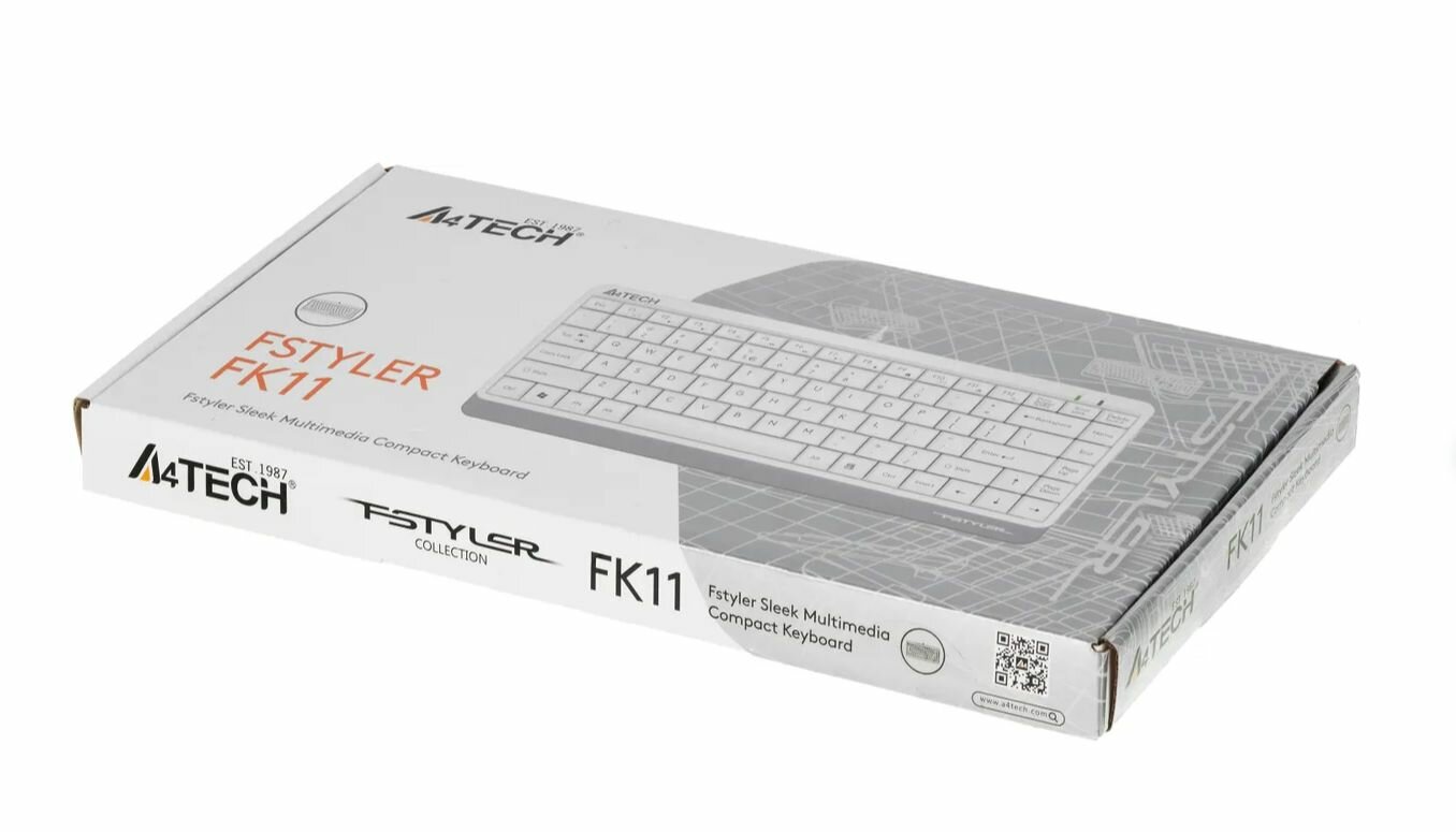 Клавиатура A4 Fstyler FK11, USB, белый [fk11 usb (white)] - фото №15