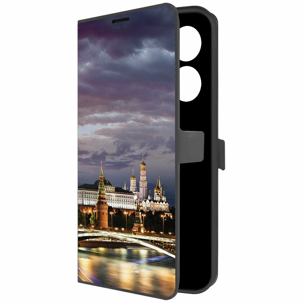Чехол-книжка Krutoff Eco Book для TECNO Camon 20 Россия, Московский Кремль (черный)