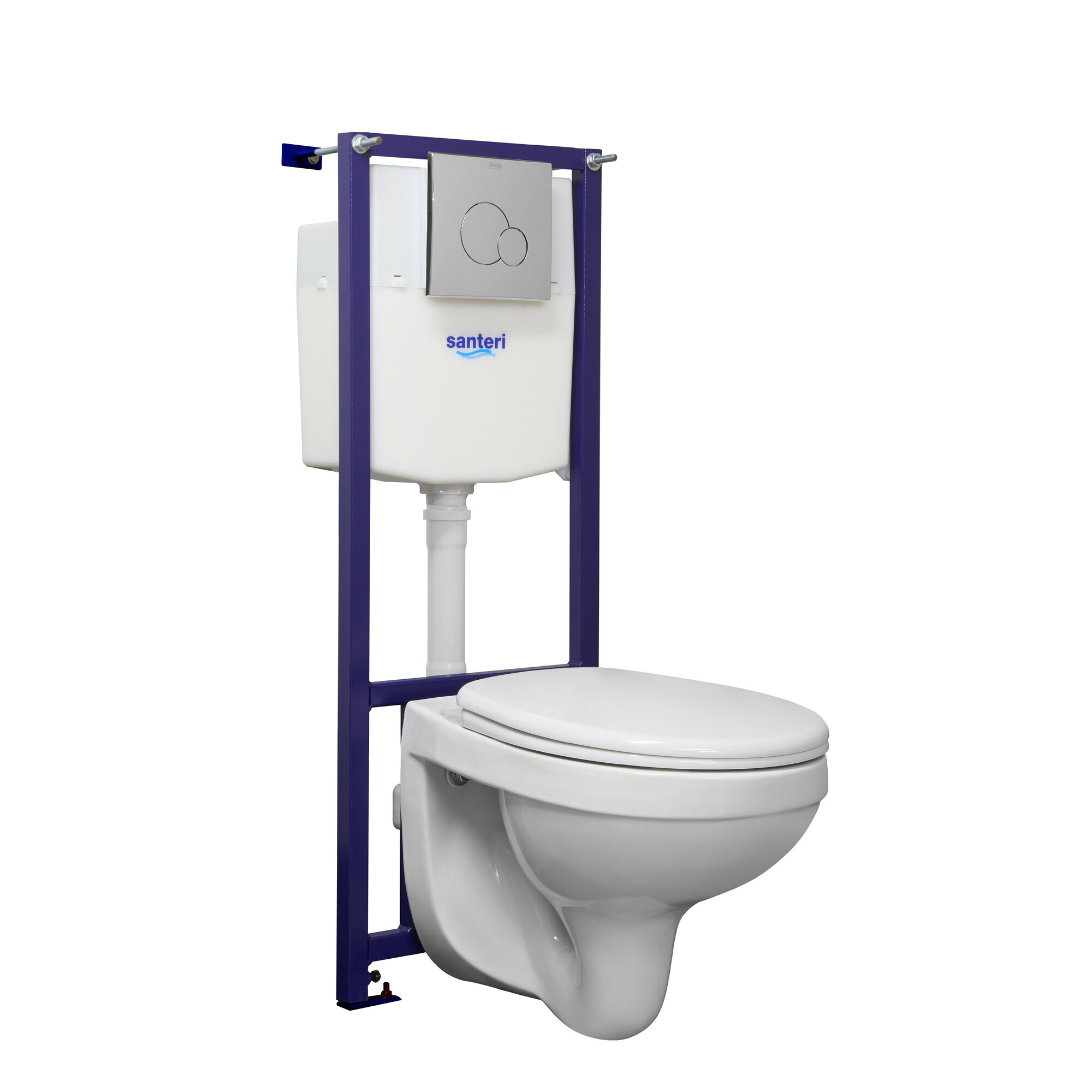 фото Комплект инсталляции Santeri Пэк Альфа (подвес. унитаз с сиденьем полипр, инсталляция, панель хром. глянец) (1.3815.9. S00.00B.0)