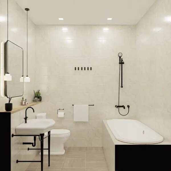 фото Плитка настенная Шахтинская Плитка Мона 20x30 см 1.44 м² глянцевая цвет бежевый