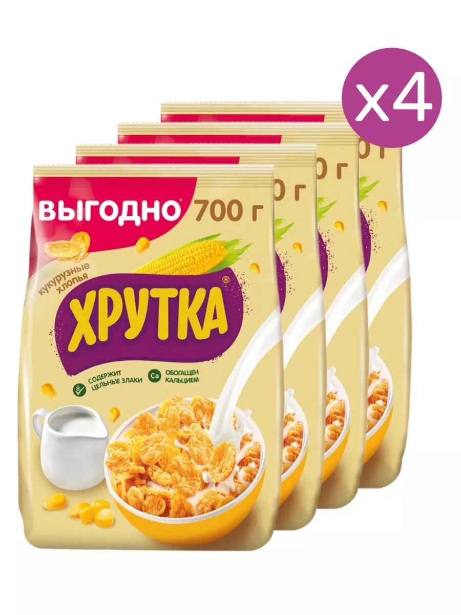 Хлопья хрустящие "хрутка" 700г 4 шт