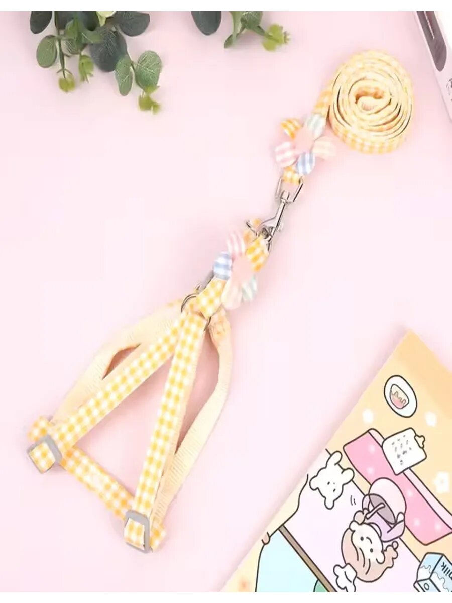 Шлейка-поводок для животного. "Цветочек"