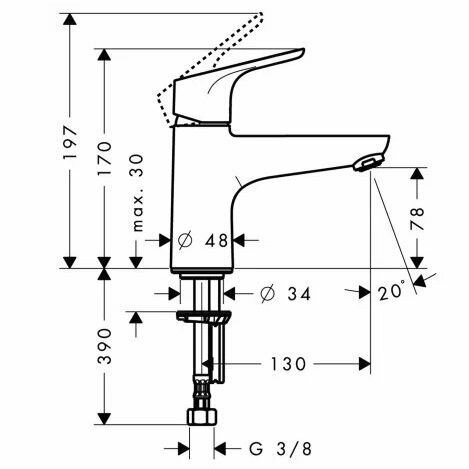 Смеситель для раковины Ecos L CoolStart 14043000 — фото 1