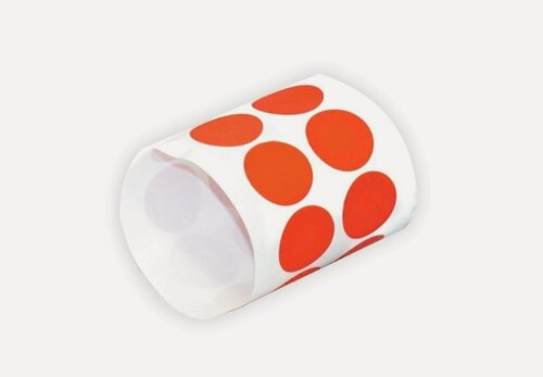 Изображение товара Пломба наклейка диаметр 26 мм, клеевой круг красный, 1000 штук