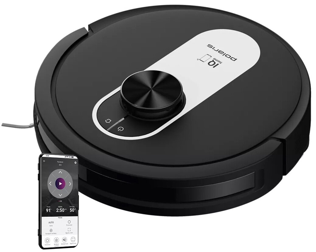 Робот-пылесос Polaris PVCR 4250 WIFI IQ Home, сухая и влажная уборка, черный — фото 1