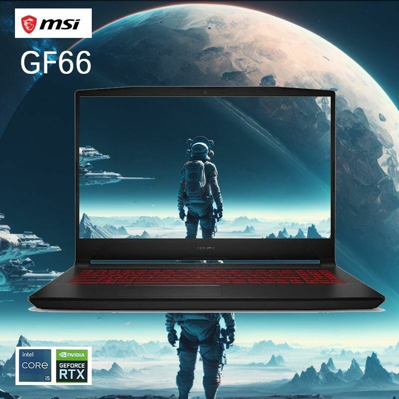 15.6" Игровой ноутбук MSI Katana GF66, Intel Core i5-11400H (2.7 ГГц), RAM 32 ГБ, SSD 1024 ГБ, NVIDIA GeForce RTX 3050 для ноутбуков (4 Гб), Windows Pro, Черный, Русская клавиатура