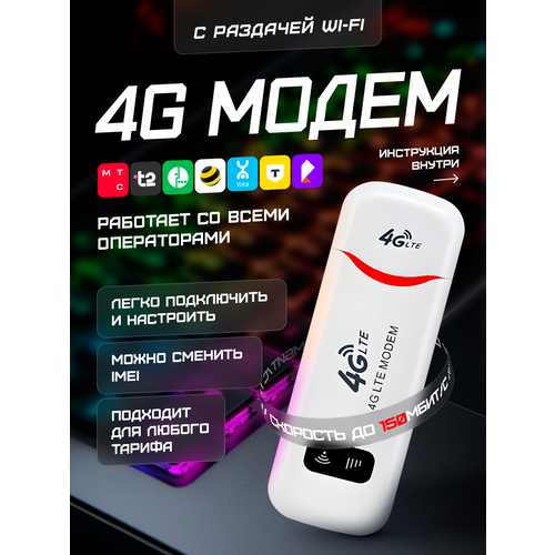 4G Модем с раздачей Wi-Fi 1100₽