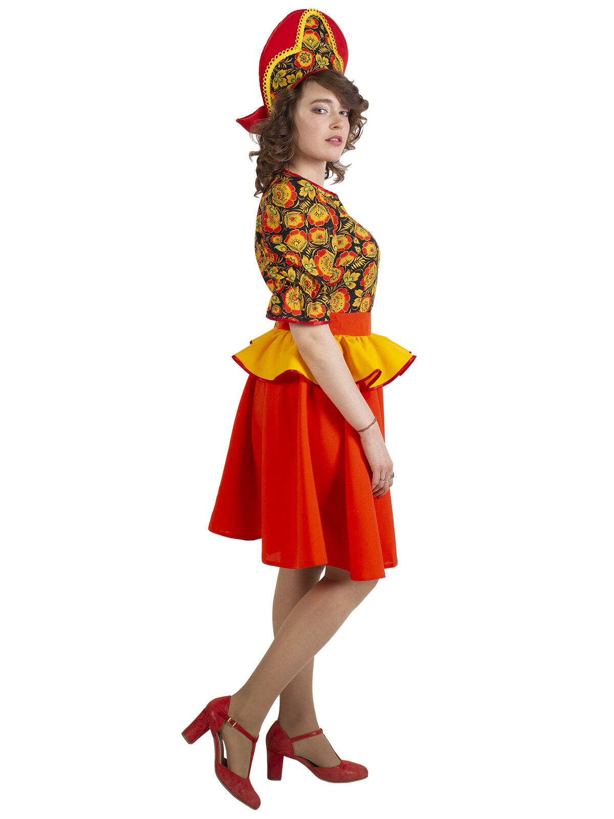 Карнавальный костюм Хохломской сувенир р.164-170 (р.44-46) - русский стиль — фото 1