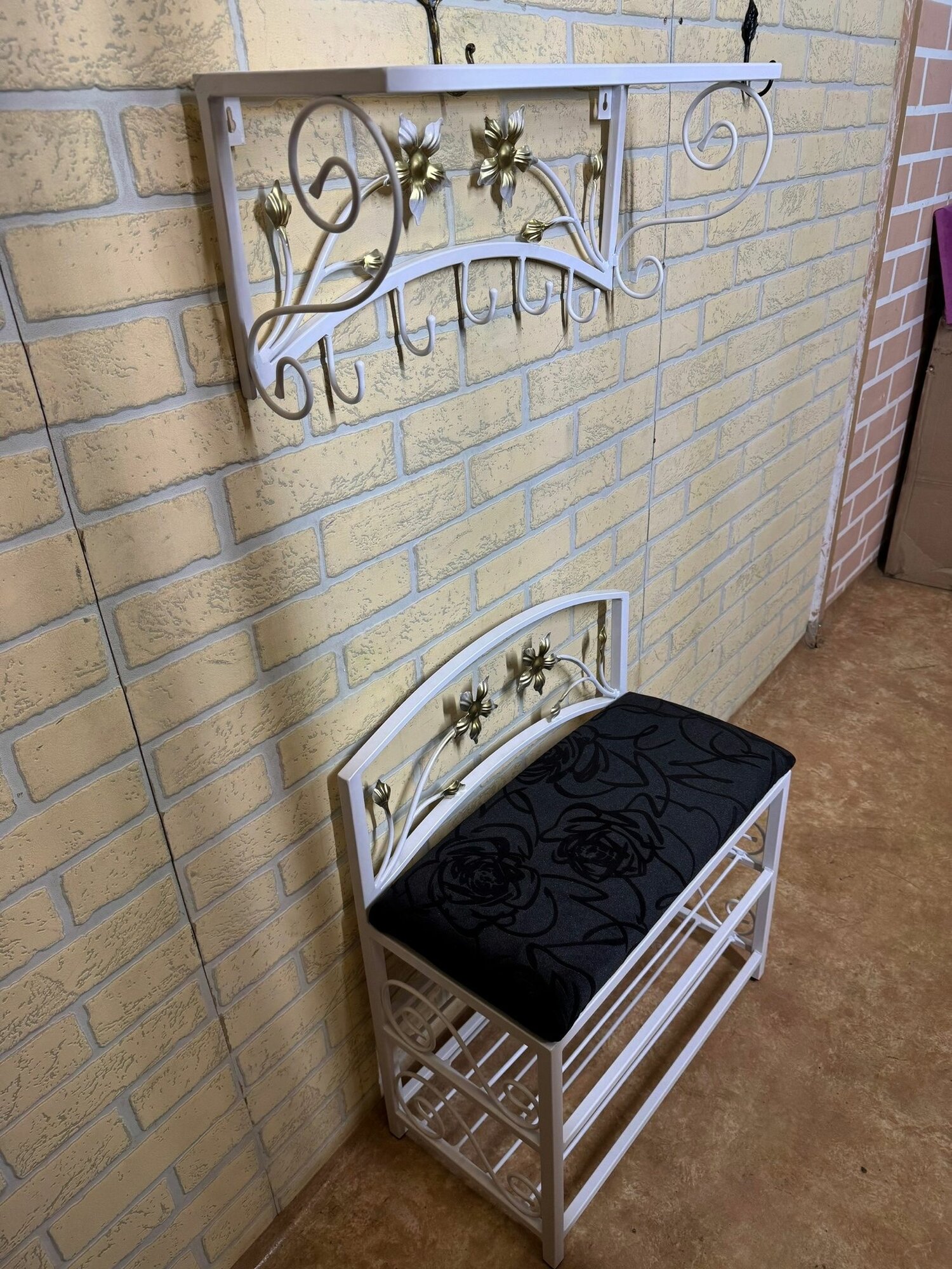 Кованая прихожая, Студия кованой мебели Нива, цвет белый/черный — фото 1