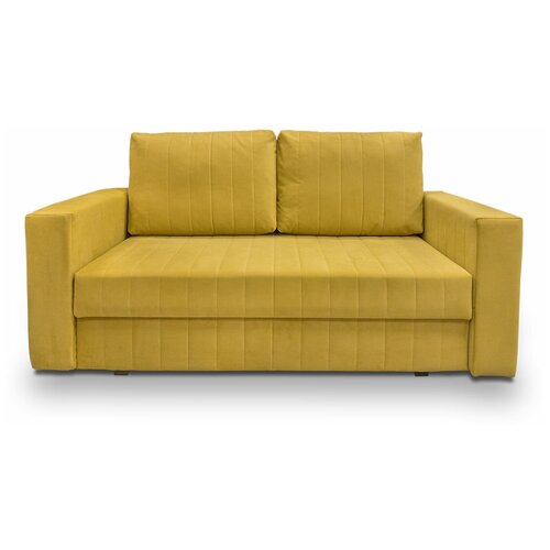 Диван кушетка Алье еврокнижка пружинный желтый велюр ширина 176 см спальное место 80х200 см