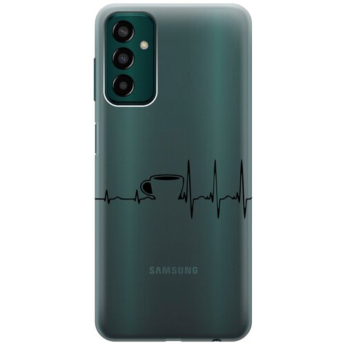 Силиконовый чехол с принтом Coffee Cardiogram для Samsung Galaxy M13 / Самсунг М13 силиконовый чехол с принтом coffee cardiogram для samsung galaxy s10e самсунг с10е